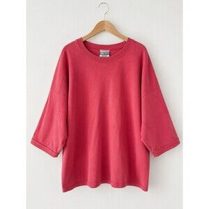 Vintage 90s Discus Athletic Sweatshirt USA Made Pink Coral Oversized Boxy Large